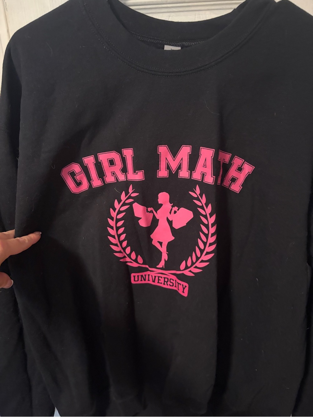 Black 'Girl Math' Graphic Sweatshirt - Pink Print